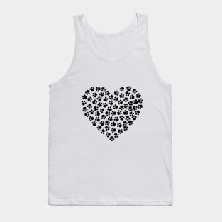 Dog Footprint Heart Tank Top